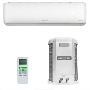Ar-condicionado Agratto Zen Inverter 18.000 BTU/h Frio 220 V R32, com Classe A, IDRS 7, serpentina de cobre com Blue Fin, vazão de 880 m³/h, Auto Clean e condensadora Top Discharge. Consulte a Smart Rio.
