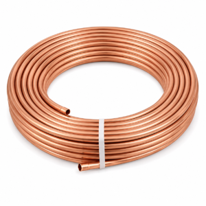 Tubo de Cobre 5/16 em Bobina Flexível para composição de tubulações em sistemas de refrigeração e climatização compatíveis, comercializado pela Grupo Smart Rio.