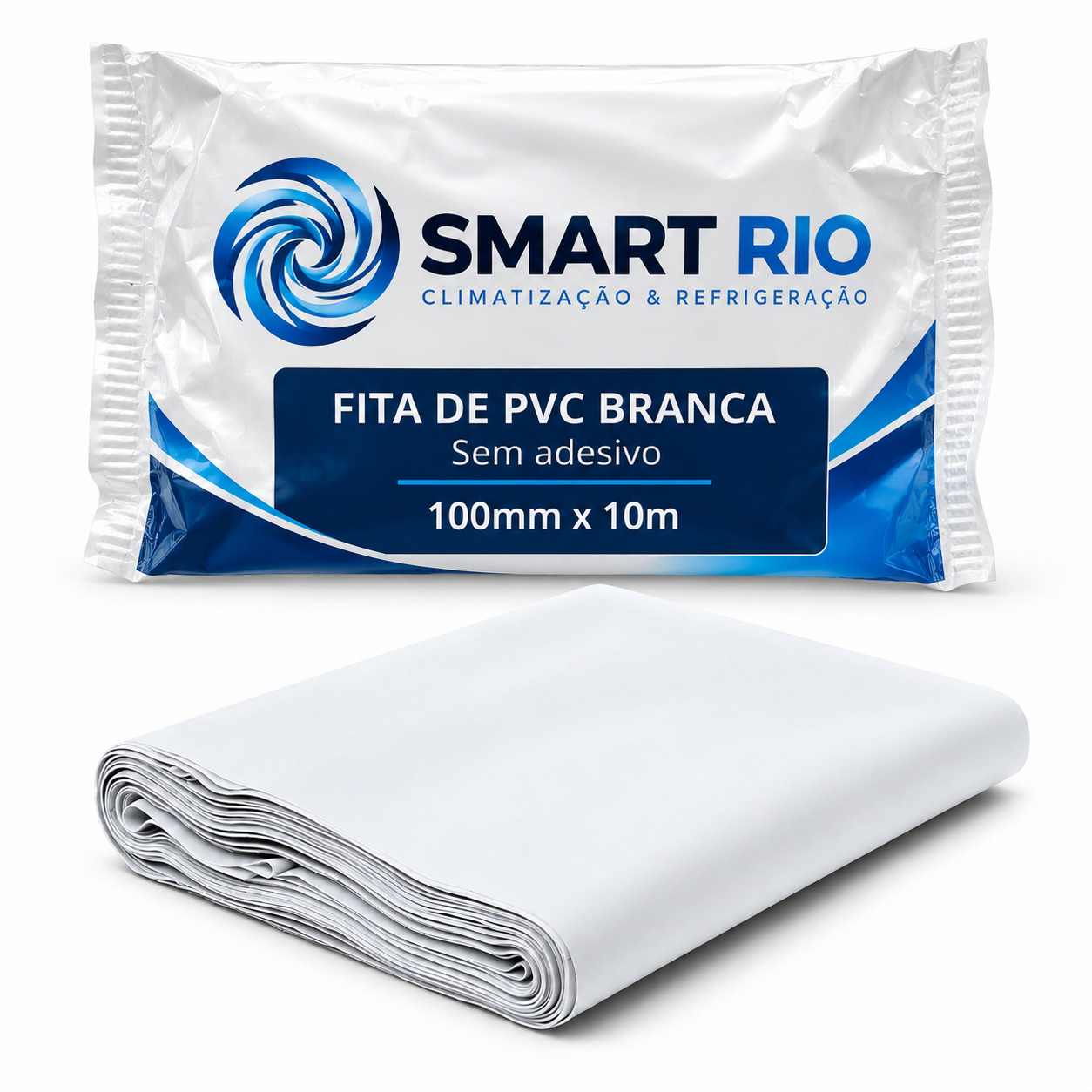 Fita VIX PVC Branca 100 mm x 10 m Sem Adesivo para Acabamento e Proteção | Grupo Smart Rio