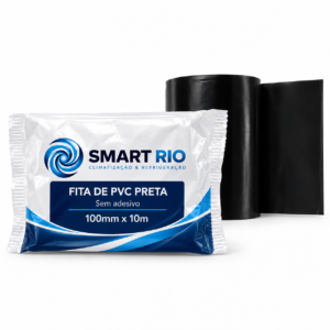 Fita VIX PVC Preta 100 mm x 10 m Sem Adesivo para Acabamento e Proteção | Grupo Smart Rio
